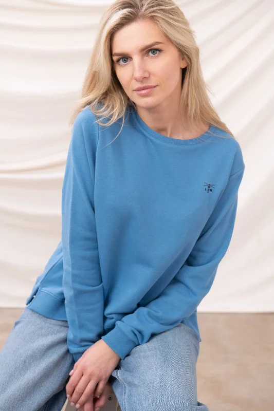 Women's Blouse with Rounded CollarSeaside Jersey - Marine Blue
