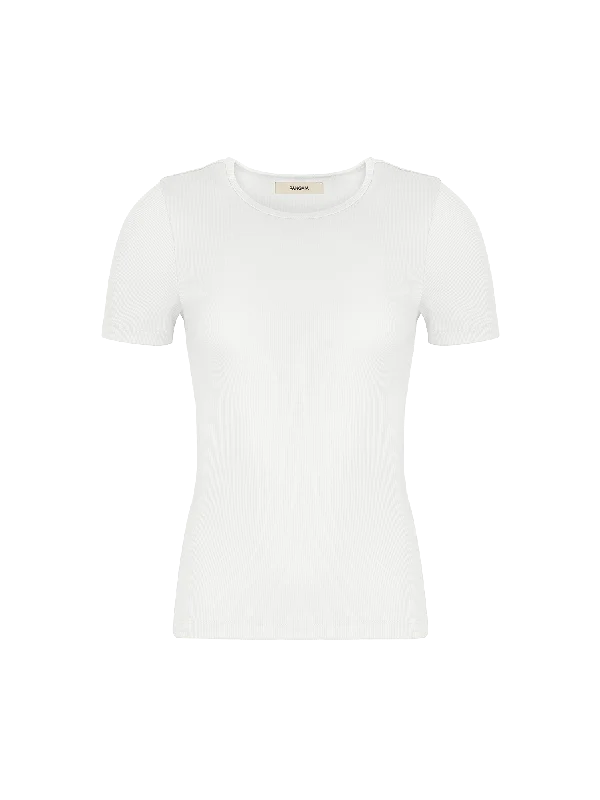 Women's Blouse with Boat NeckWomen's 365 Lightweight Rib T-Shirt—off-white
