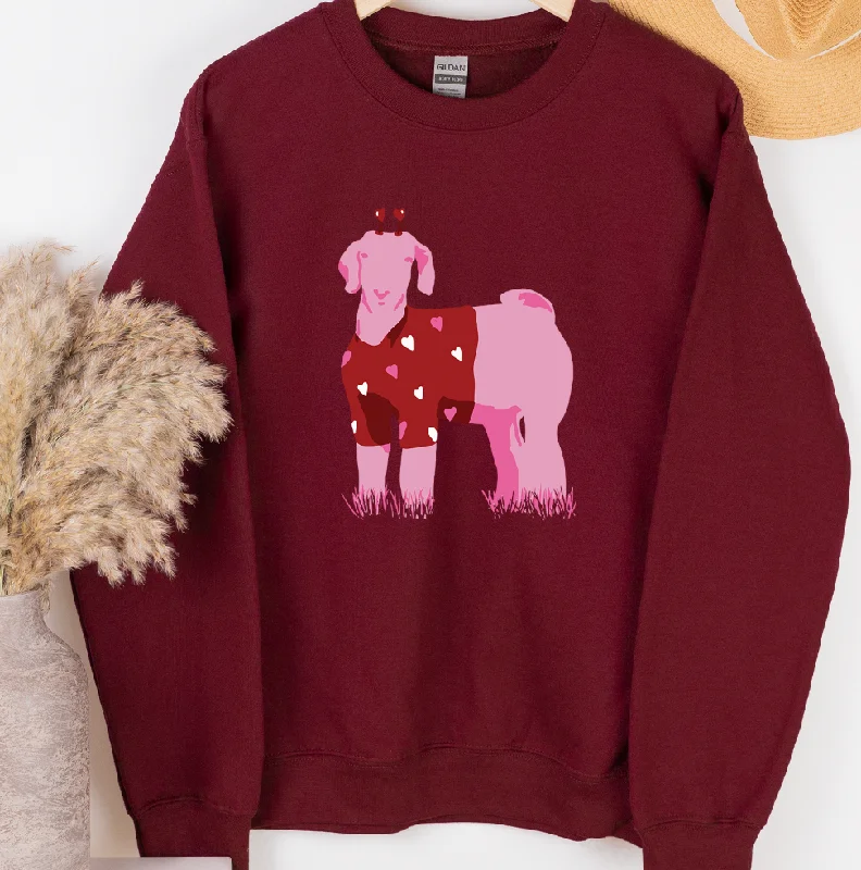 Women's Blouse with Boat CollarValentine Sweater Goat Crewneck (S-3XL) - Multiple Colors!