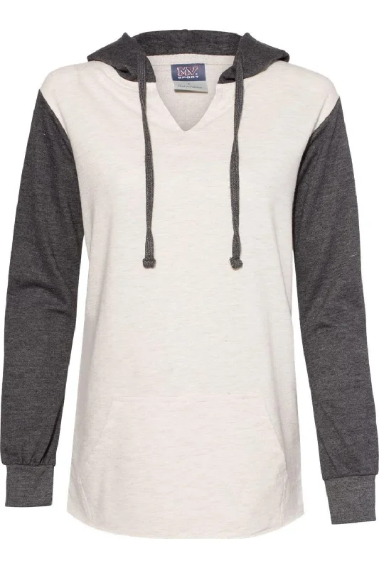 Women's Blouse with Square CollarMV Sport Womens French Terry Hooded Pullover with Colorblocked Sleeves Women's Blouse with Square CollarMV Sport Womens French Terry Hooded Pullover with Colorblocked Sleeves
