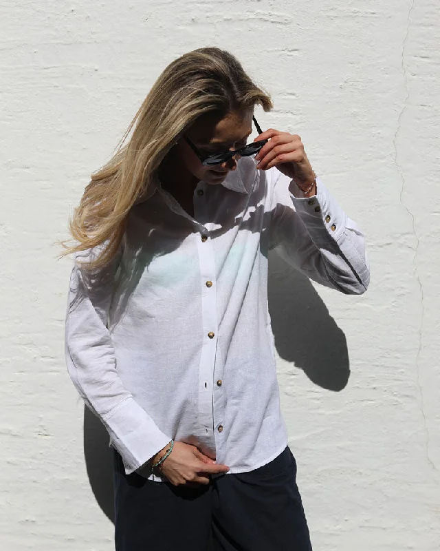 Women's Blouse with EmbroideryThe Coco Shirt | White