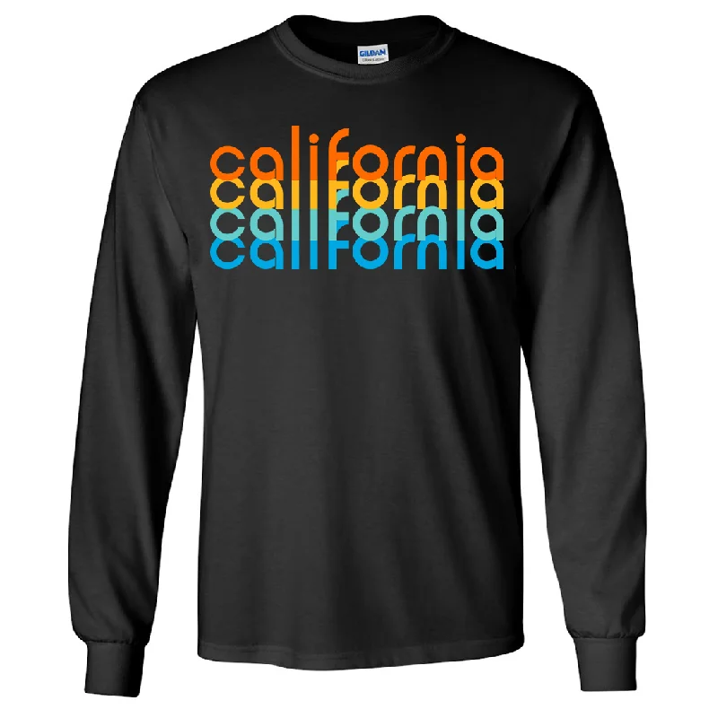 Women's Blouse with FlouncesCalifornia Rainbow Stack Long Sleeve Shirt