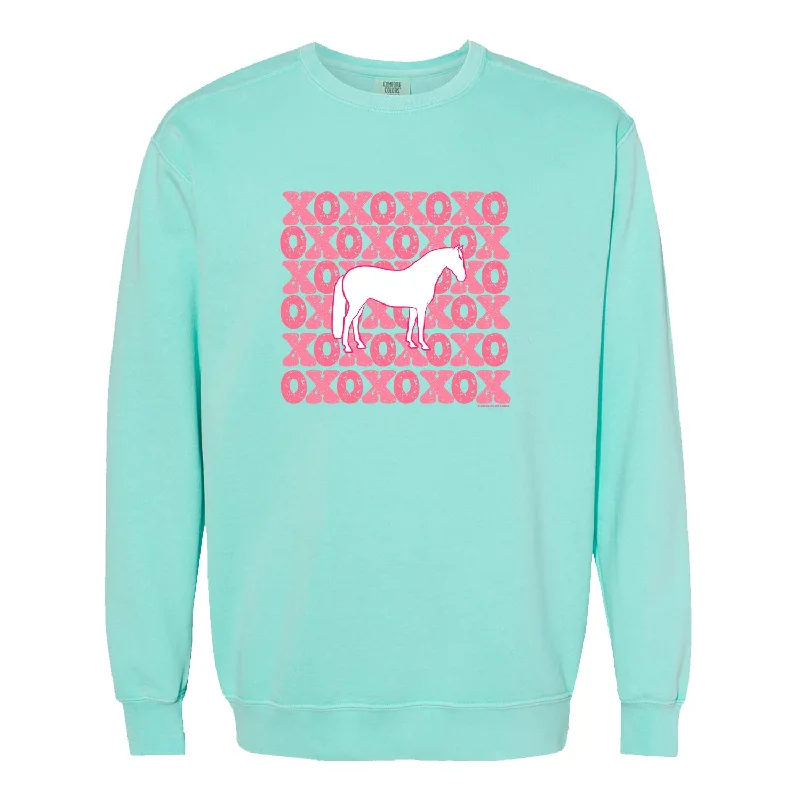 Women's Blouse with EmbroideryXO Horse Crewneck (S-3XL) - Multiple Colors!