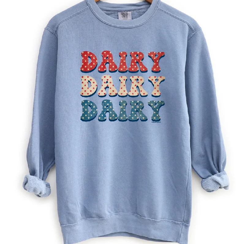 Women's Blouse with Lapel CollarPatriotic Star Dairy Crewneck (S-3XL) - Multiple Colors!