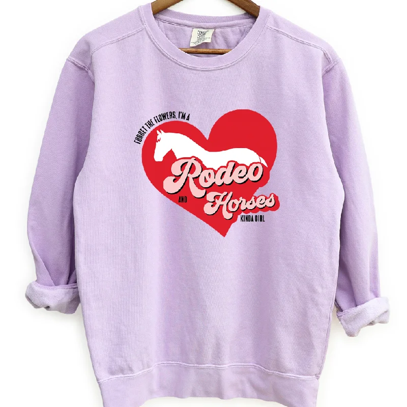 Women's Ruffled BlouseForget the Flowers Horses Crewneck (S-3XL) - Multiple Colors!