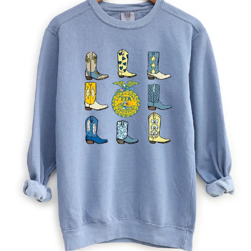 Women's Blouse with V-Shaped CollarFFA Emblem Boot Crewneck (S-3XL) - Multiple Colors!