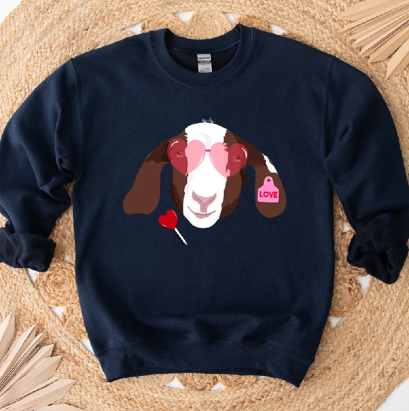 Women's Blouse with U-Shaped NeckLove Struck Goat Crewneck (S-3XL) - Multiple Colors!