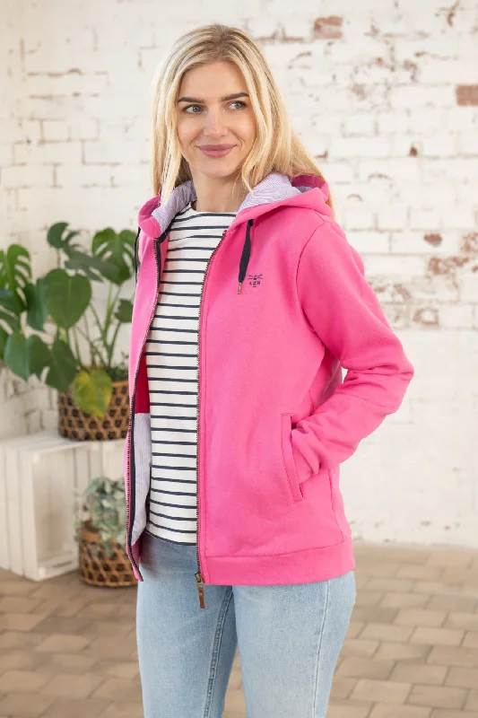 Women's Blouse with Notched CollarStrand Hooded Top - Azalea Pink