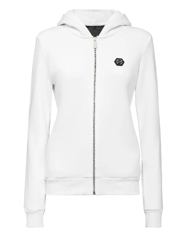 Women's Blouse with SleevelessHoodie Sweatjacket Full Zip Multicolor  Skull