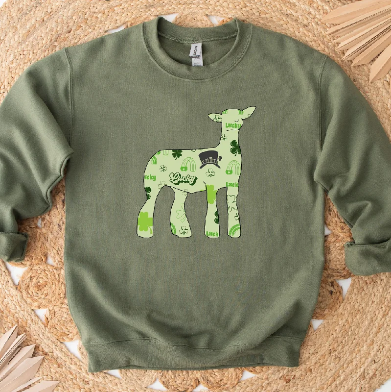 Women's Striped BlouseSaint Patrick Lamb Crewneck (S-3XL) - Multiple Colors!