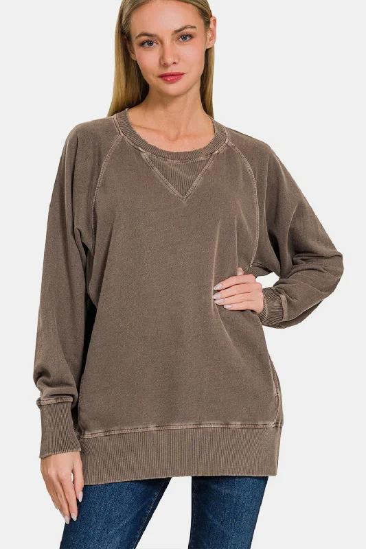 Women's V-Neck BlouseRound Neck Long Sleeve Sweatshirt