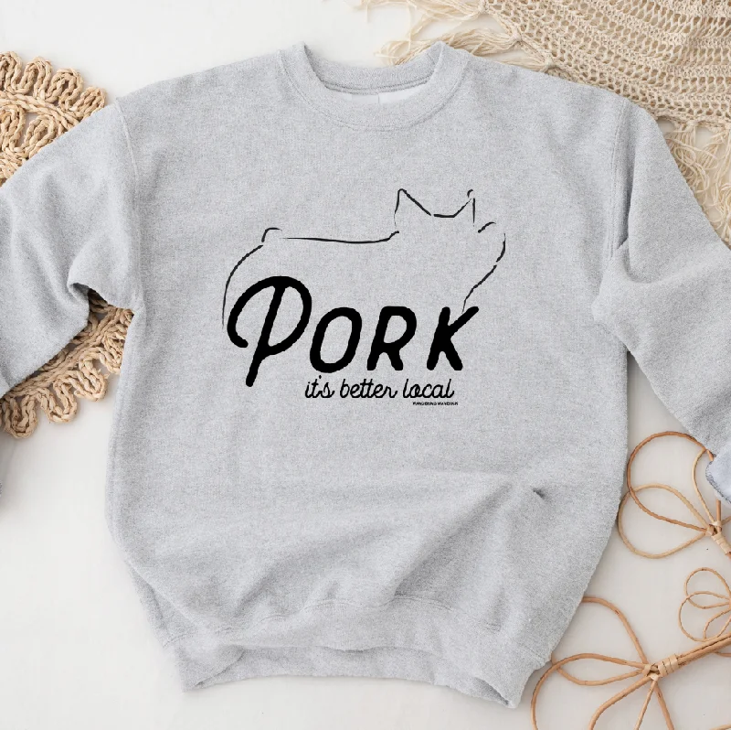 Women's Blouse with V-Shaped CollarPork It's Better Local Crewneck (S-3XL) - Multiple Colors! Women's Blouse with V-Shaped CollarPork It's Better Local Crewneck (S-3XL) - Multiple Colors!