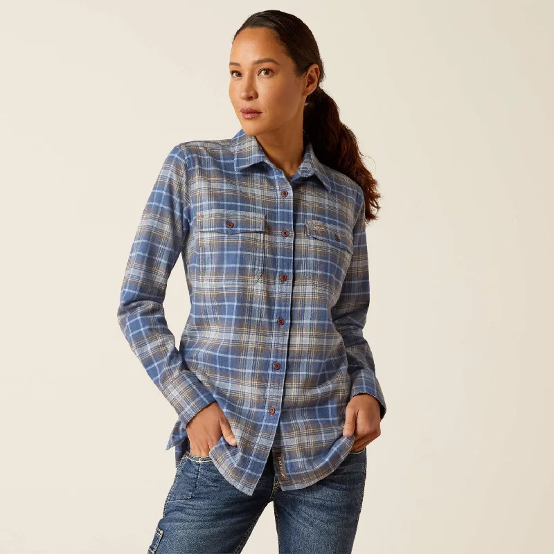 Women's Blouse with Shawl CollarAriat Women's Rebar Flannel Button-Down Work Shirt