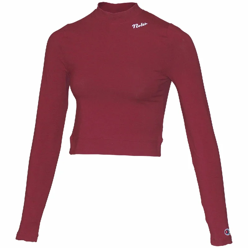 Women's Blouse with Boat CollarChampion Women's Noles Fitted Long Sleeve Crop T-shirt - Garnet Women's Blouse with Boat CollarChampion Women's Noles Fitted Long Sleeve Crop T-shirt - Garnet