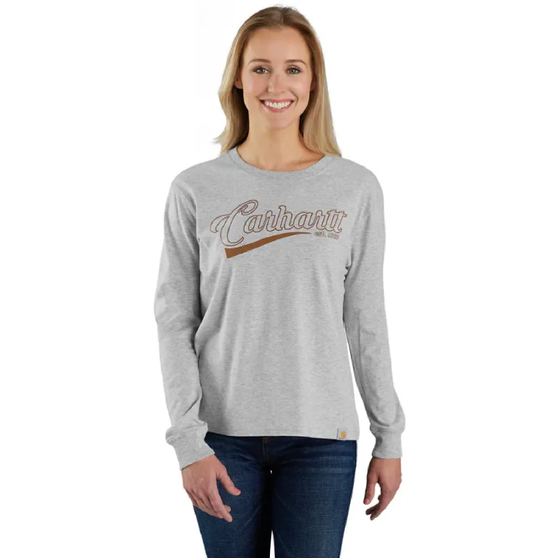 Women's Blouse with Collarless DesignCarhartt Women's TENCEL Loose Fit Graphic Long Sleeve T-Shirt Women's Blouse with Collarless DesignCarhartt Women's TENCEL Loose Fit Graphic Long Sleeve T-Shirt