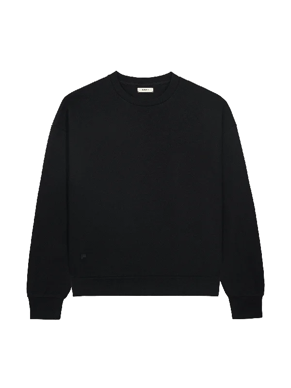 Women's Blouse with PocketsWomens Recycled Wool Jersey Oversized Sweater—black