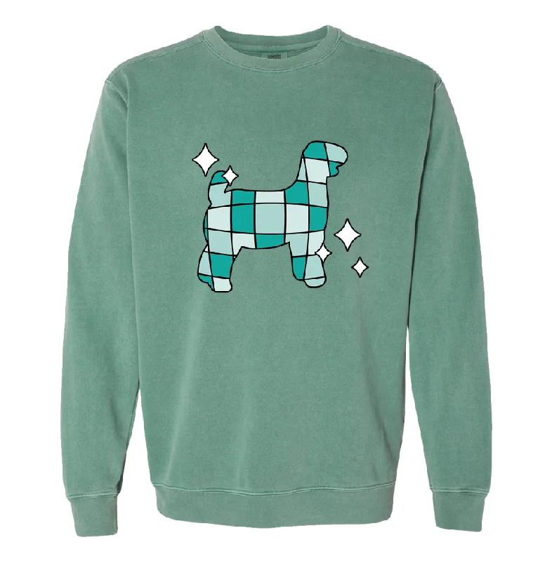 Women's Patterned BlouseTurquoise Disco Goat Crewneck (S-3XL) - Multiple Colors!