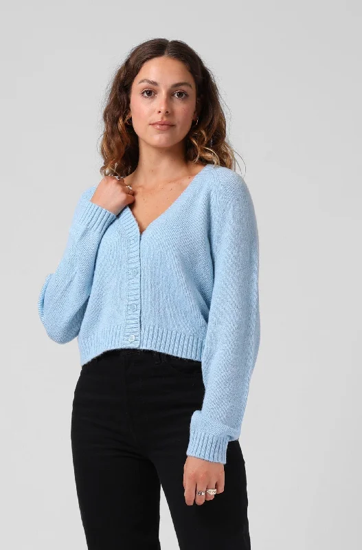 Women's Blouse with Puffed SleevesRPM Cropped Cardigan Sky Blue