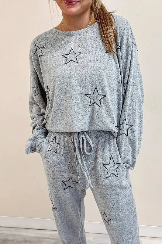 Women's Blouse with V-Shaped HemStar Sweatshirt In Heather Grey