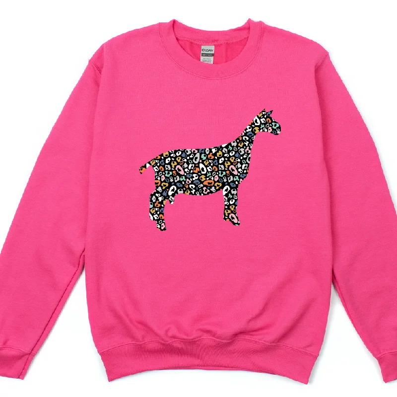 Women's Blouse with Boat CollarColorful Cheetah Dairy Goat Crewneck (S-3XL) - Multiple Colors! Women's Blouse with Boat CollarColorful Cheetah Dairy Goat Crewneck (S-3XL) - Multiple Colors!