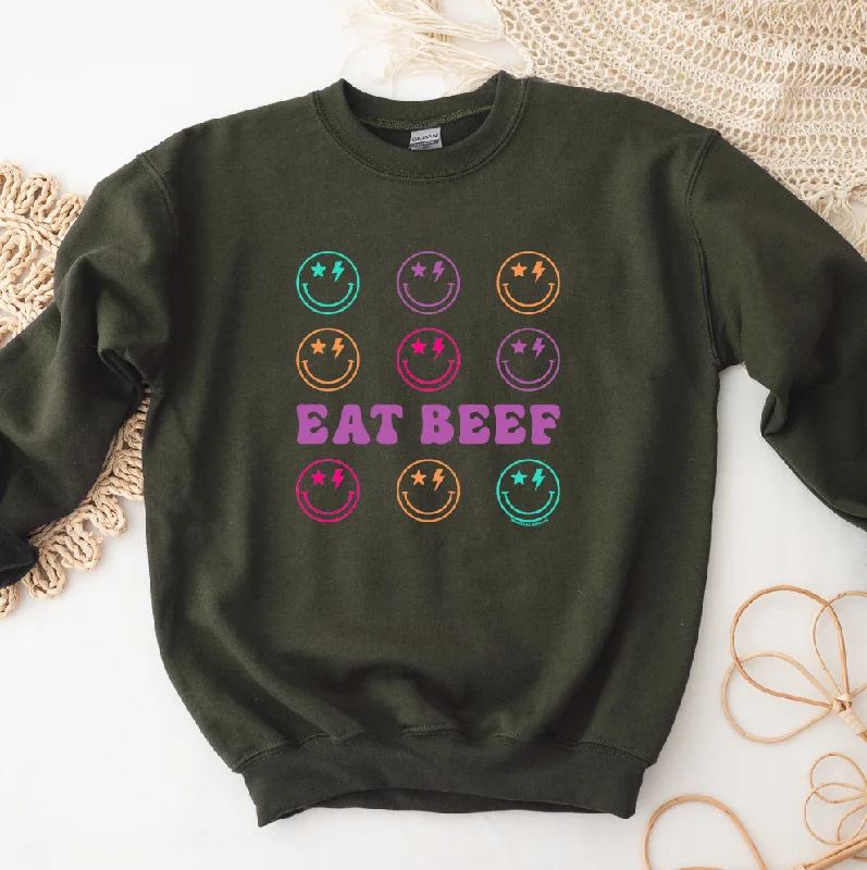 Women's Blouse with Peter Pan CollarRetro Smile Eat Beef Crewneck (S-3XL) - Multiple Colors!