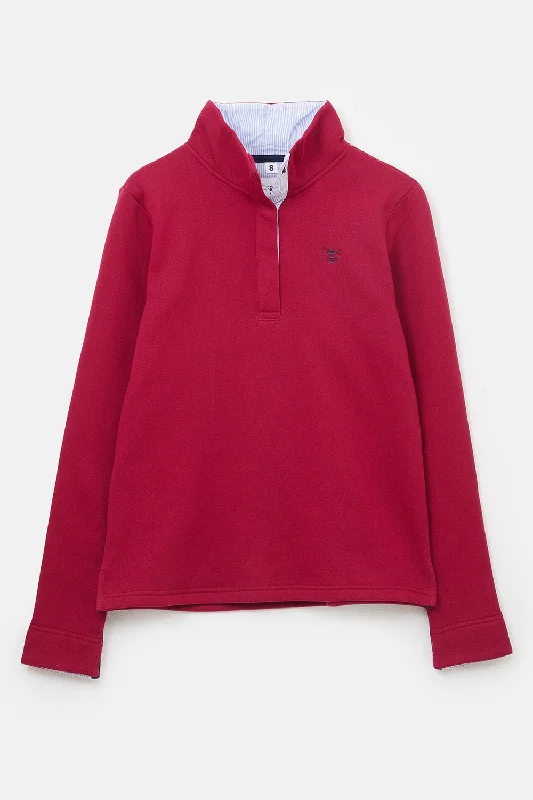 Women's Blouse with Fur TrimHaven Jersey - Maroon