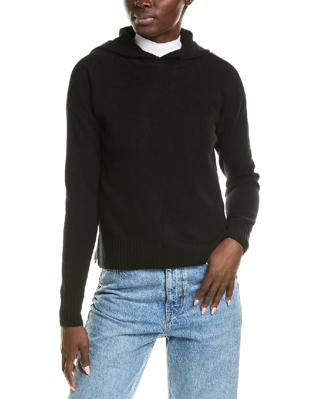 Women's Blouse with Gathered SleevesQUINN Cropped Cashmere Pullover Hoodie