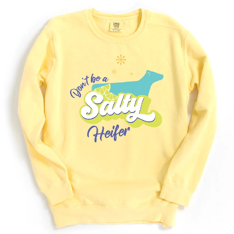 Women's Blouse with U-Shaped CollarDon't Be A Salty Dairy Heifer Crewneck (S-3XL) - Multiple Colors! Women's Blouse with U-Shaped CollarDon't Be A Salty Dairy Heifer Crewneck (S-3XL) - Multiple Colors!