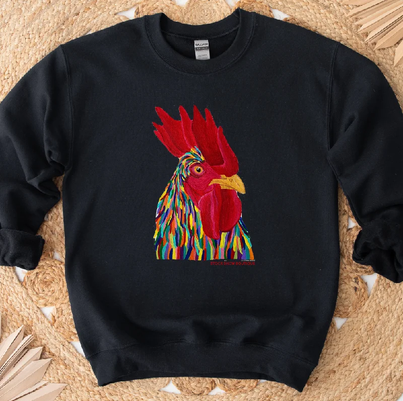 Women's Blouse with V-Shaped CollarRainbow Chicken Crewneck (S-3XL) - Multiple Colors!