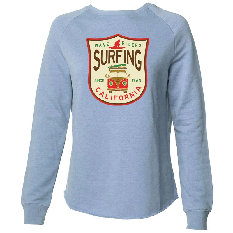 Women's Blouse with Mid-LengthCalifornia Surfing Van Super Soft Crewneck Sweater