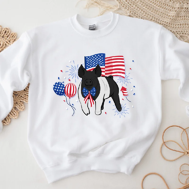 Women's Blouse with TasselsUSA Pig Crewneck (S-3XL) - Multiple Colors!