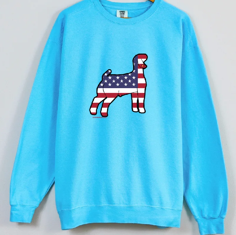 Women's Blouse with V-Shaped CollarPatriotic Goat Crewneck (S-3XL) - Multiple Colors!