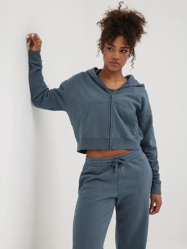 Women's Blouse with TasselsWomens Whitley Eco-Fleece Cropped Zip Hoodie