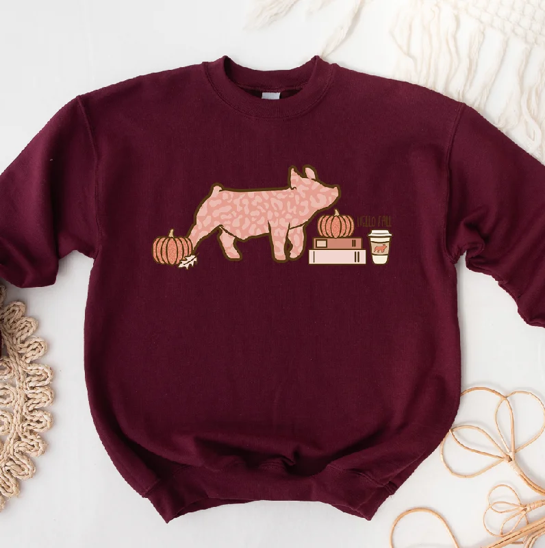Women's Blouse with Mid-LengthPumpkin Spice Pig Crewneck (S-3XL) - Multiple Colors!