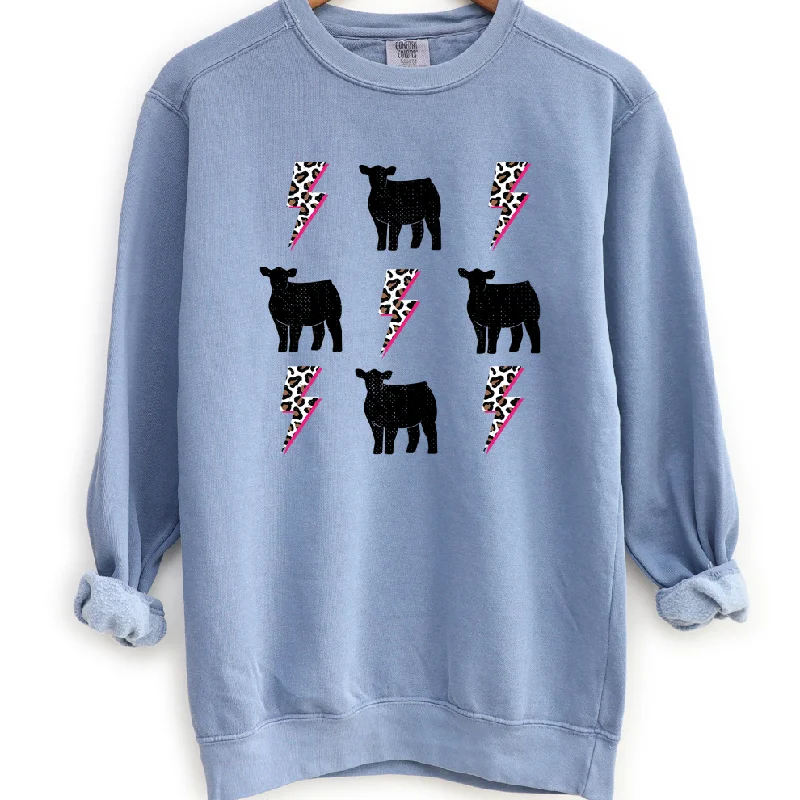 Women's Blouse with Mid-LengthBolt Cattle Crewneck (S-3XL) - Multiple Colors!