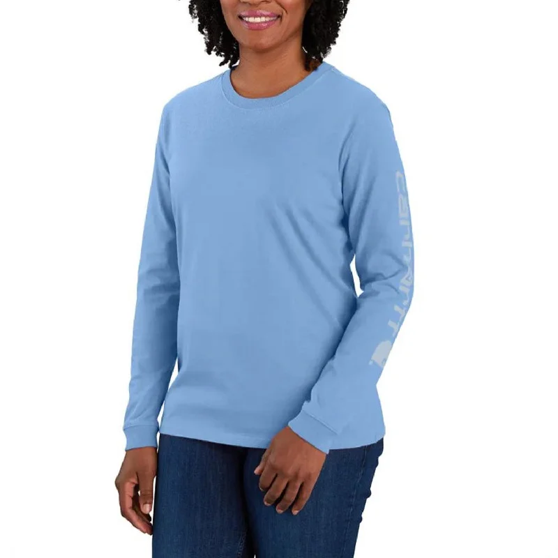 Women's Blouse with Boat NeckCarhartt Women's Heavyweight Long Sleeve Logo T-Shirt_Skystone