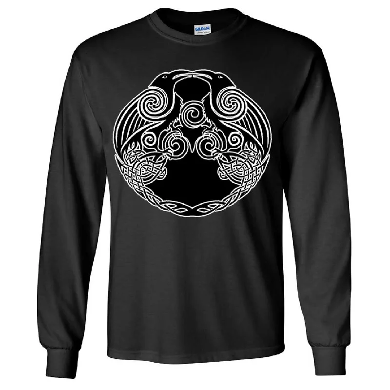 Women's Blouse with Notched CollarDual Raven Two Tone Long Sleeve Shirt