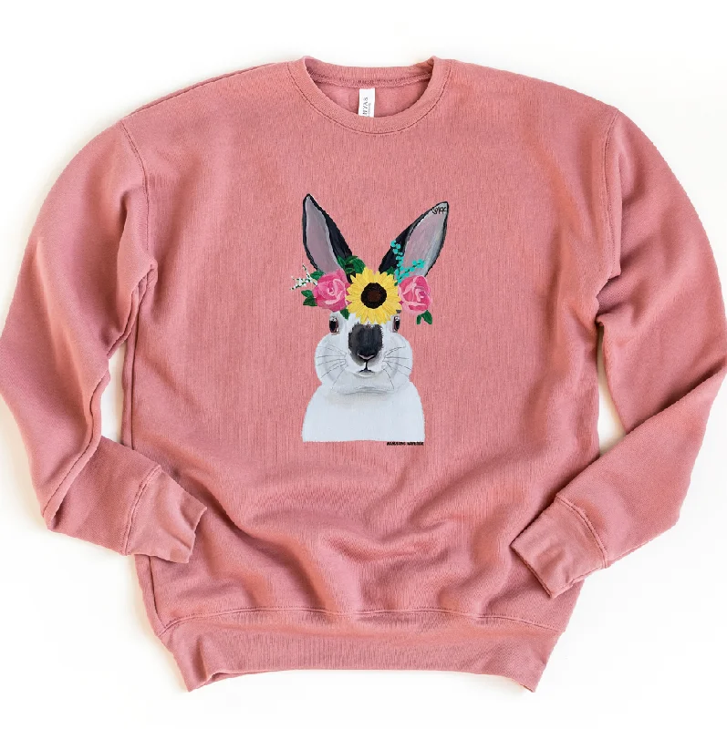 Women's Button-Up BlouseRabbit Flower Crewneck (S-3XL) - Multiple Colors!