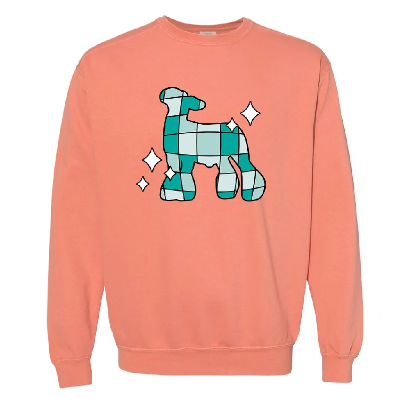 Women's Blouse for OfficeTurquoise Disco Lamb Crewneck (S-3XL) - Multiple Colors!