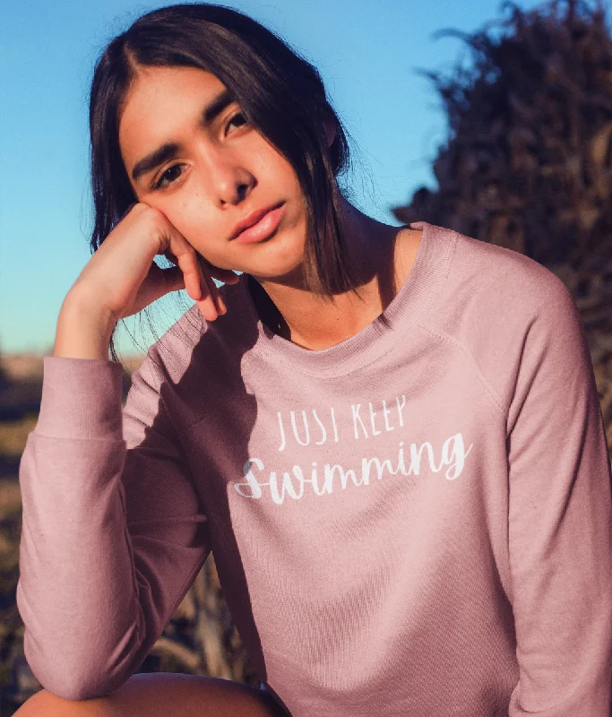 Women's Blouse with EmbroideryJust Keep Swimming Organic Cotton Sweatshirt