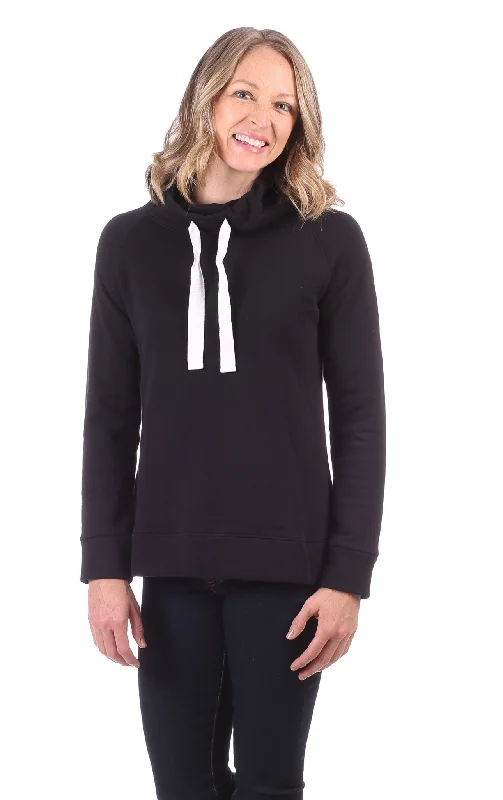 Women's Patterned BlouseFinley Funnel Neck in Black