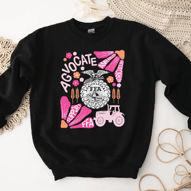Women's Blouse with Mandarin CollarSupport FFA Floral Crewneck (S-3XL) - Multiple Colors!