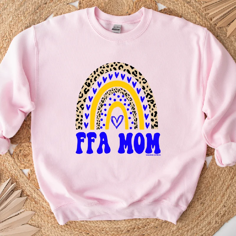 Women's Blouse with Gathered SleevesFFA Mom Rainbow Crewneck (S-3XL) - Multiple Colors!