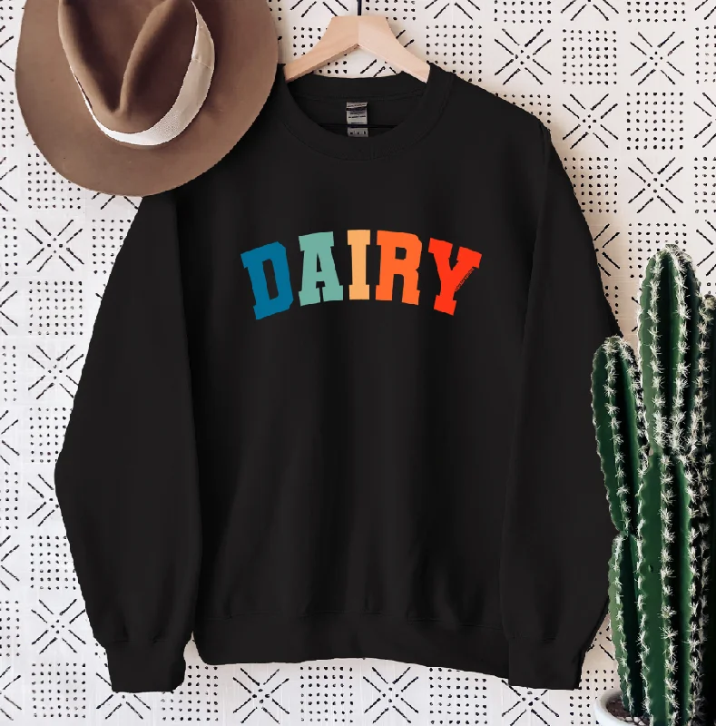 Women's Blouse with Shawl CollarVarsity DAIRY Color Ink Crewneck (S-3XL) - Multiple Colors!