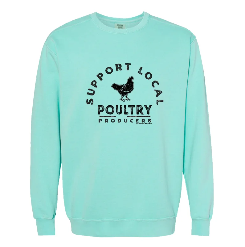Women's Blouse with PatchesSupport Local Poultry Producers Crewneck (S-3XL) - Multiple Colors!