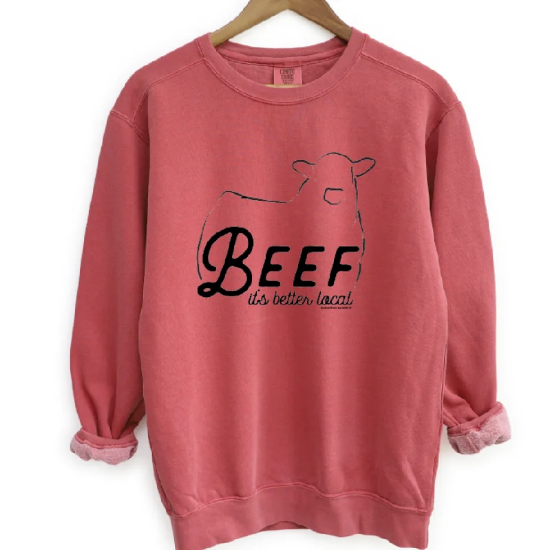 Women's Blouse with V-Shaped CollarBeef It's Better Local Crewneck (S-3XL) - Multiple Colors! Women's Blouse with V-Shaped CollarBeef It's Better Local Crewneck (S-3XL) - Multiple Colors!