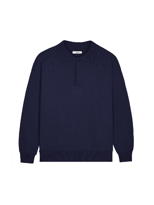 Women's Blouse with Low CollarWomens DNA Heavyweight Polo Sweatshirt—navy