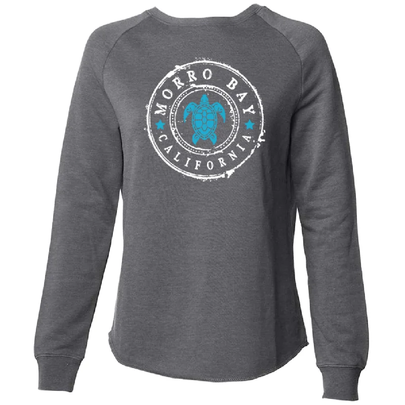 Women's Blouse with Peter Pan CollarMorro Bay California Turtle Super Soft Crewneck Sweater