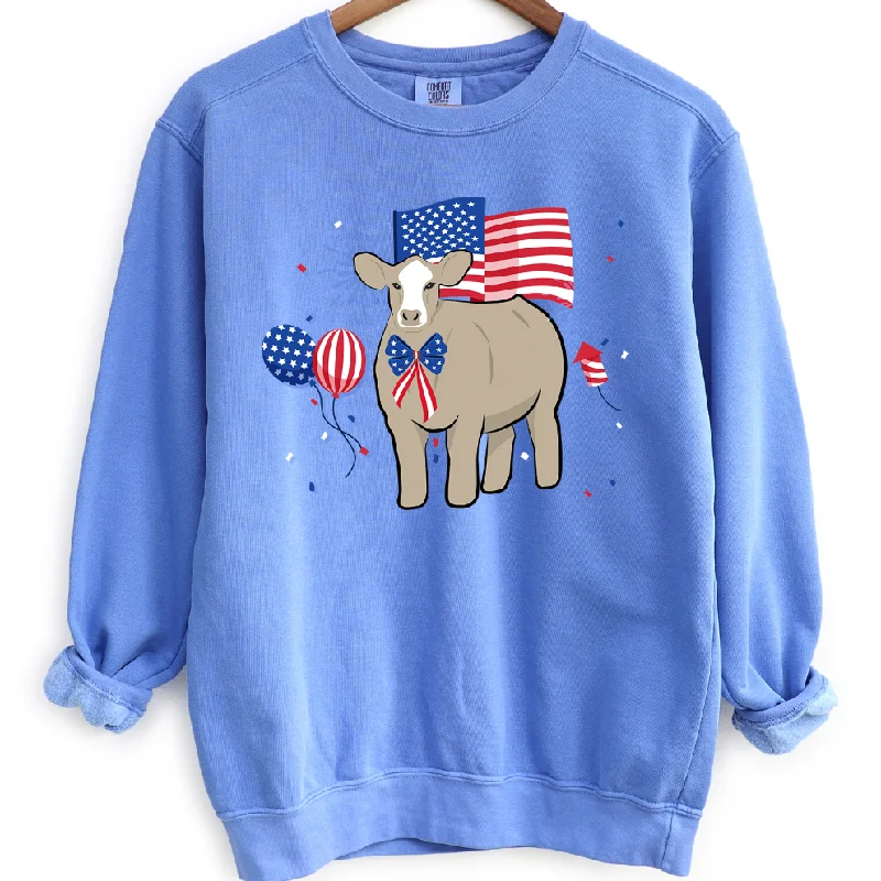 Women's Blouse with ShirringUSA Cattle Crewneck (S-3XL) - Multiple Colors!