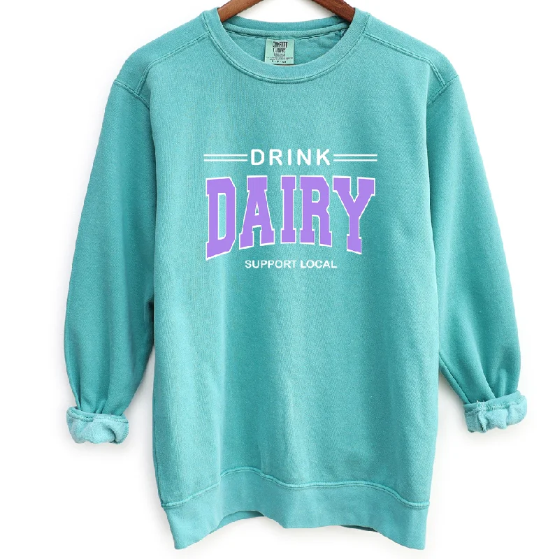 Women's Blouse with ShirringDrink Dairy Support Local PURPLE Crewneck (S-3XL) - Multiple Colors! Women's Blouse with ShirringDrink Dairy Support Local PURPLE Crewneck (S-3XL) - Multiple Colors!